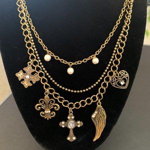 Multi-Charm Layered Necklace